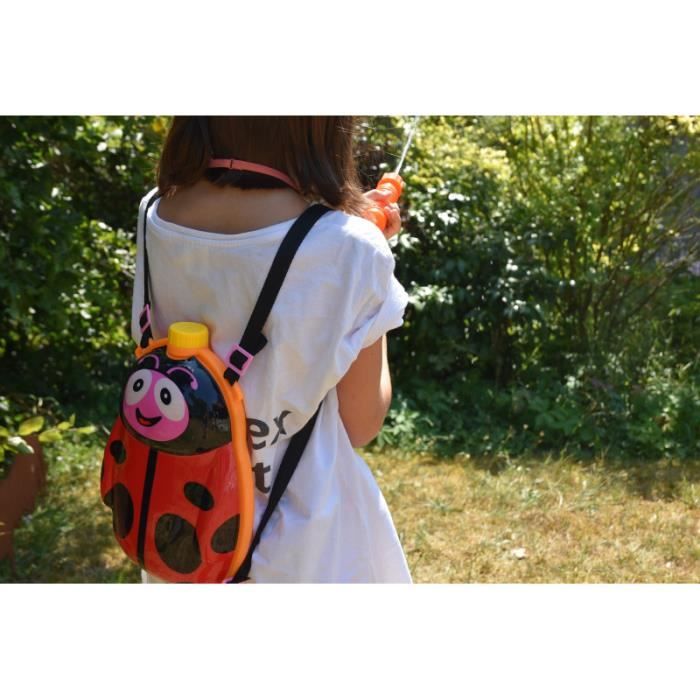 Lance à Eau Pompier Relaxdays - Sac à Dos 2,5L Portée 5m | 2 Fonctions Jet Rouge-Jaune