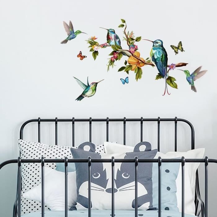 Wandsticker4U®- Vintage Stickers Muraux Colibri Sur La Branche (89X50 ...