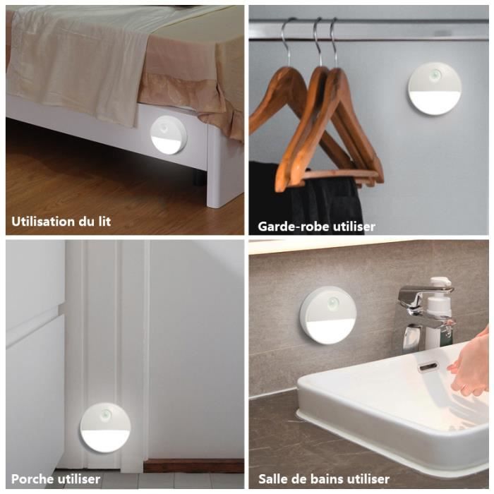 Lot 2 Lampes Murales LED Détecteur Mouvement - Sans Fil USB Rechargeable 50cm