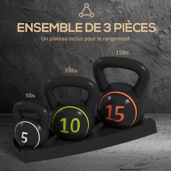 Kettlebell poignée chromée 4kg à 32kg | Manutan Collectivités