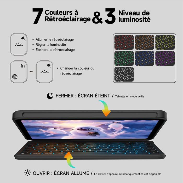 Étui Clavier Magnétique Pour IPad Mini 6 Et IPad Mini 7 – Avec Pavé Tactile – Compatible Et Pratique Pour La Mobilité