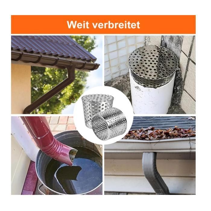 6Pièces Crapaudine de Gouttière, Aluminium Filtre Gouttiere, Grille