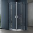 Cabine de douche pare-douche douche en quart de cercle 100x100x195cm Ravenna52K avec verre transparent et verre de securite de 6mm-0