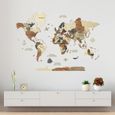 Carte du monde en bois 3D Multicolor M-0