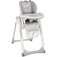 Chaise haute bébé réglable Chicco Polly 2 Start - Happy Silver - 4 roues-0