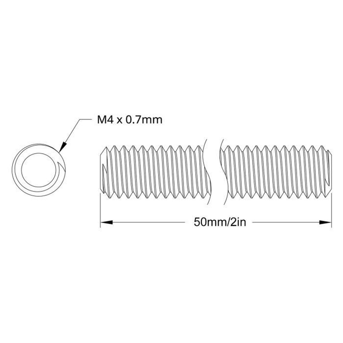 QUARKZMAN 8Pcs Tiges Filetées Entièrement, M4 X 75mm Acier