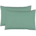 LE LINGE DE JULES 2 Taies d'oreiller 50 x 70 cm - Vert tilleul - 100% coton 57 Fils