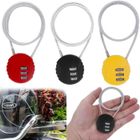 AIMOONSA Cadenas à Code 3 Chiffres, 3 Pcs Antivol de Casque, Cadenas à Bagage, Cadenas Code Cable (Noir, Rouge, Jaune)