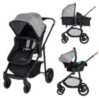 BÉBÉ CONFORT BEBECONFORT HAZE Poussette 3 en 1 i-Size - Nacelle + Siège auto Gr0+ Habillage pluie inclus - naissance jusqu'à 22Kg, Tinted Gray