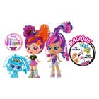 CURLIGIRLS- coffret de 2 poupées au cheveux magiques +1 animal. Tirez sur les cheveux ils frisent