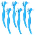 QIFULL Brosse à dents pour prothèse dentaire double face 6 pièces pour bureau à domicile BROSSE A DENTS - GRATTE-LANGUE