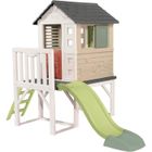 Smoby Life - Maison Pilotis avec toboggan - Nouveau colori - Plateforme 70cm - Anti-UV - Fabriqué en France