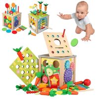 Montessori Jouets Pour bébé en bois, 9 en 1 Jouets en bois pour bébés de 1, 2, 3, 4 ans