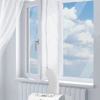 Tissu de Calfeutrage pour Fenêtres Climatiseur Portable et SèChe-Linge 3M, Protections D'éChange D'Air Avec Fermeture éClair,300cm