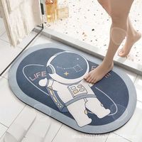 CONFO® Tapis de sol de salle de bain en boue de diatomée tapis souples ovales tapis absorbants tapis antidérapants à la porte des to