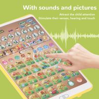 SED Tablette de lecture arabe Enfants livre sonore jouet motifs colorés étanche langue arabe apprentissage Machine de lecture