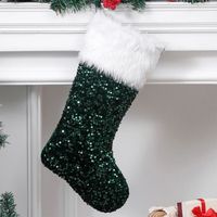 1pcs Chaussettes de Noël avec paillettes,Grand Bas de Noël y Mettre des Cadeaux,Chaussette de Noël à Suspendre