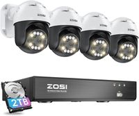 ZOSI 8CH 4K 2To NVR Kit Caméra de Surveillance PoE, Détection de Personne/Visage/Véhicule, Vidéo FHD 30 IPS, 5MP 3K Caméra