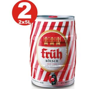 BIERE 2 x Frueh Koelsch 5 L Fut de bière Allemande  4,8%