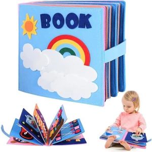 LIVRE INTERACTIF ENFANT Planche d'apprentissage sensoriel Montessori pour enfants d'âge préscolaire,jouets éducatifs pour bébés,3D en Feutre Busy book