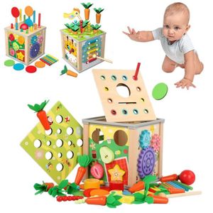 CUBE ÉVEIL Montessori Jouets Pour bébé en bois, 9 en 1 Jouets