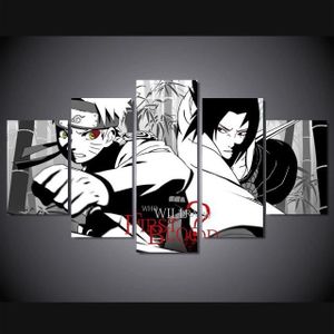 pour Le Salon Mur Art Childrens Room,A-20/×30/×2+20/×40x2+20x50/×1 Affiche De Personnage Danime Naruto Sharingan Tableaux Decoration Murale HD Photo LFLYBCX Impression sur Toile Intissee 5 Pieces