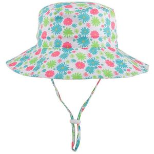 CHAPEAU - BOB chapeau de soleil,chapeau de soleil pour enfants,bébé Chapeau de Plage à Imprimé Mignon,avec Jugulaire Réglable,pour Plage(M)