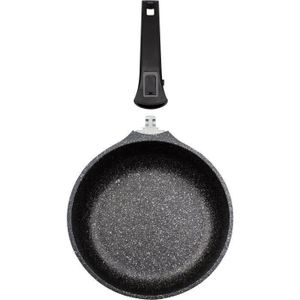 Poêle En Fonte Naturelle 27cm - Sans Revêtement Chimique, Compatible Induction, Gaz, Électrique - Avec Poignée En Bois
