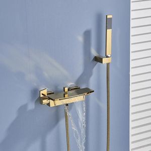 Ensemble de robinets de douche dorés Mélangeur douche mural or ultra-fin  pour douche - Cdiscount Bricolage