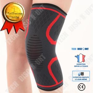 PROTÈGE-GENOU TD® Genouillères de sport en nylon, genouillères de basket-ball de cyclisme, genouillères chaudes et antidérapantes tricotées, rouge