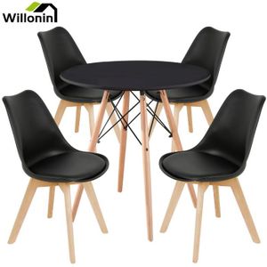 TABLE À MANGER COMPLÈTE Willonin® Ensemble Table et chaises pour 4 personn