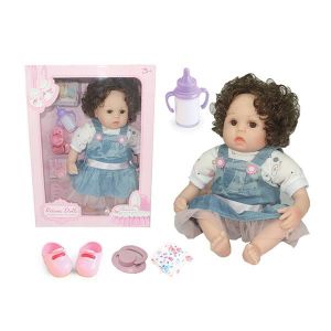 POUPON Poupée réaliste en plastique pour enfant de 45cm - WIRLSWEAL - Simulation Reborn Doll - Rose - Charming - Soft