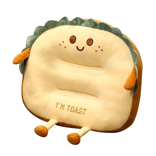 18cm Toast Coussin Peluche Kawaii, Apaisante Relaxante Coussin Enfant | Motif Dessin Animé Expression Peluche Lestée Enfant pour Décoration Maison Mignonne Petit Décor Canapé (Doré