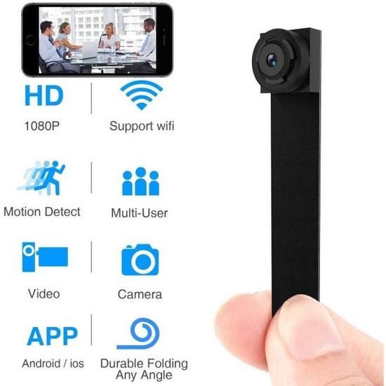 Caméra cachée HD 1080P - Spy - Petite caméra vidéo - Sécurité à la Maison - Noir - 1080p