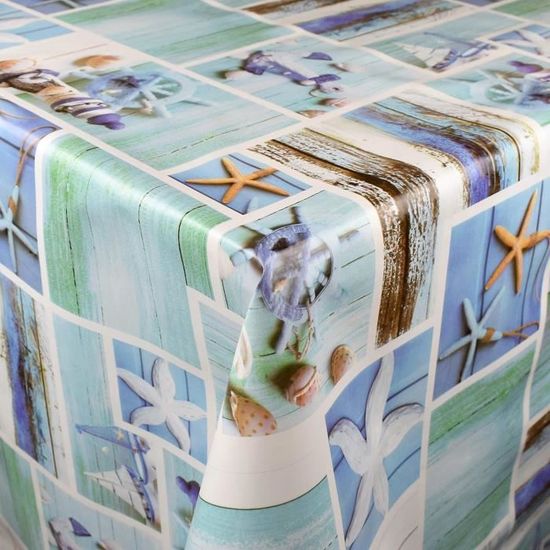 KEVKUS B9071-01 Maritim Nappe En Toile Cirée Ronde Ovale En