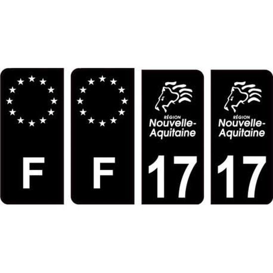 17 Charente Maritime logo noir autocollant plaque immatriculation auto ...
