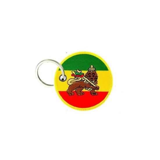 Porte-clés Brodé Patch écusson Style Rasta / Militaire Jamaïque - Multicolore - Fabriqué En France