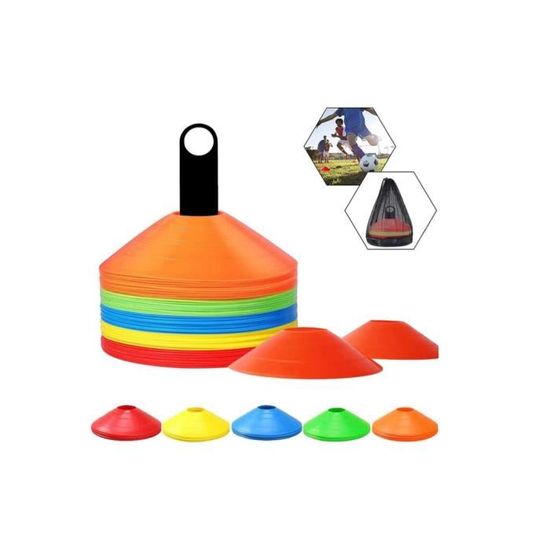 Lot De 4 Cônes D'entraînement Brava Soccer - Orange - Pour Tous Sports De Terrain