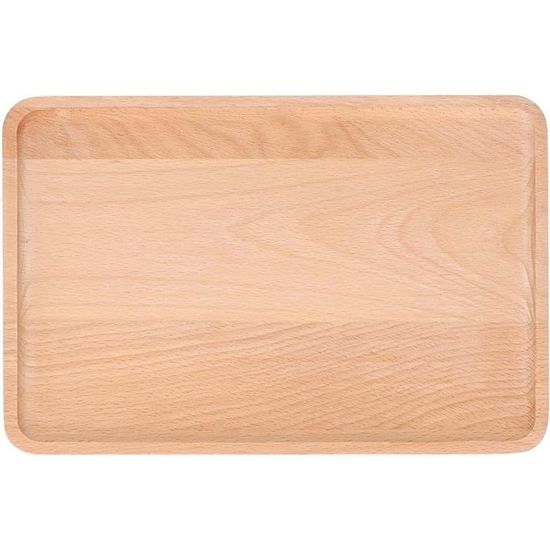 Haofy Plateau Rond Bois 30cm Noir - Plateau Service Avec Bords Surélevés Moderne