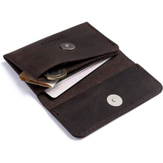 Portefeuille En Cuir Véritable Pleine Fleur - Léger Et Luxueux Pour Homme