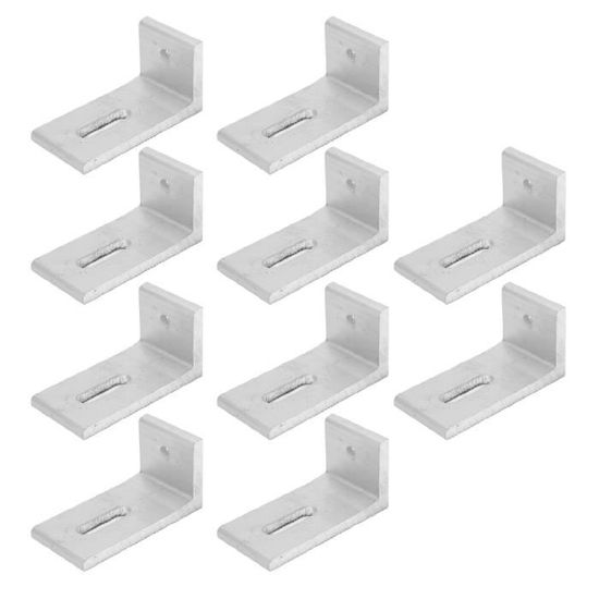 Supports En L Pour Panneaux Solaires - Lot De 10, Alliage Aluminium Anodisé, Pour Installation Toiture Photovoltaïque, Fixation Facile