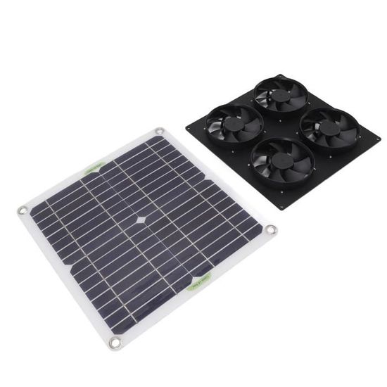 Ventilateur Solaire 100W 10 Pouces - 3000 Tr/min, étanche, Pour Serre, Poulailler, Garage - Kit Avec Panneau Solaire - 2