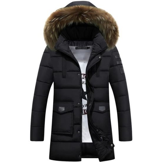 Doudoune avec capuche on sale fourrure pour homme