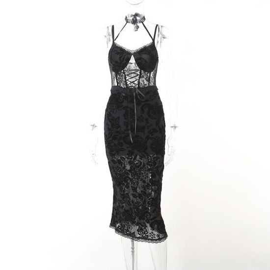 Robe Vintage En Daim Noir - Style Bal Prom - Taille M/14 - Manches Ballon - Très Bon état
