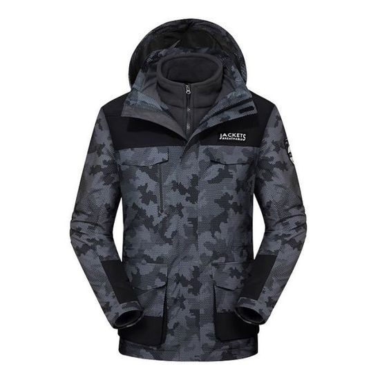 RAXUS Edge Veste Moto Homme Hiver 3/4 Imperméable CE - Touring Maxdura 600D, Doublure Thermique Amovible, Protections CE