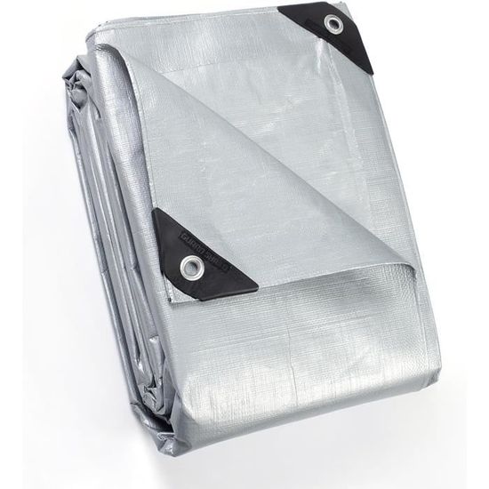 Bâche De Protection 200 G/m²,PE Bache Exterieur Serre De Jardin,Bachès Imperméable Avec Oeillet,Tapis De Tente Pour Camping,pour Jardin,Piscine, Argent Doré,3x11m/9.84x36.08ft