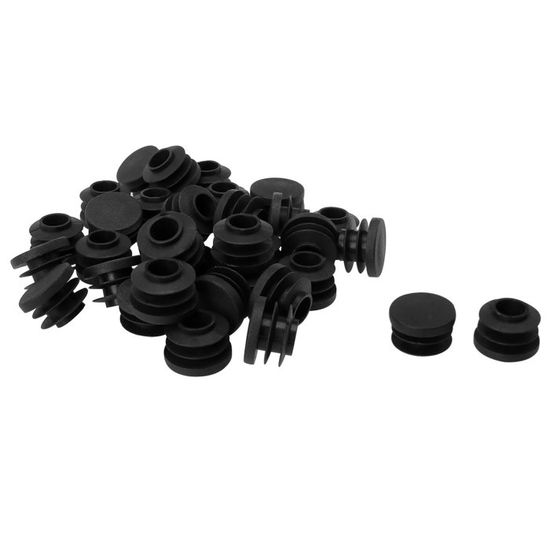 2 Bouchons Porte-balais 16mm OD / 9mm ID - Plastique Noir Pour Rangement