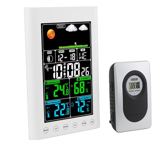 LKSDD Station météo Affichage Maximum et Minimum des prévisions de la Station météo,Blanc Mini-hygromètre à thermomètre numérique 