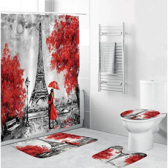 Rideau Occultant 3D Papillon Tour Eiffel - Impression Photo, Tissu Blockout, Neuf