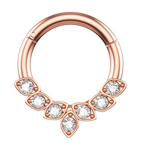 Acier Trombone Anneau Boucle D'oreille Avec Solitaire Zircone Cubique